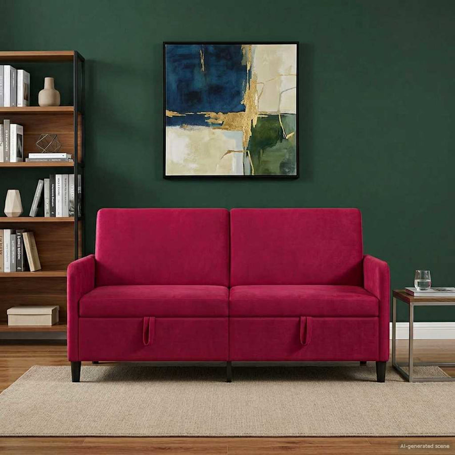 Bank met opslag Wijnrood 172 x 78 x 87 cm Polyester