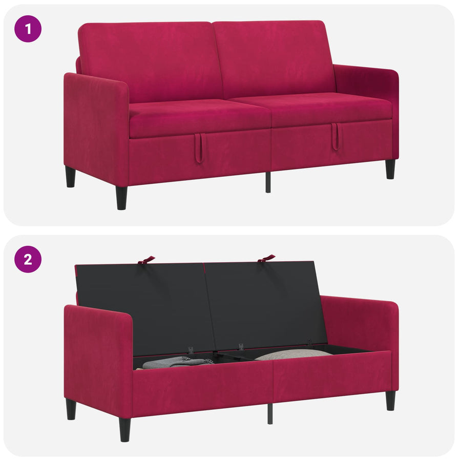 Bank met opslag Wijnrood 172 x 78 x 87 cm Polyester