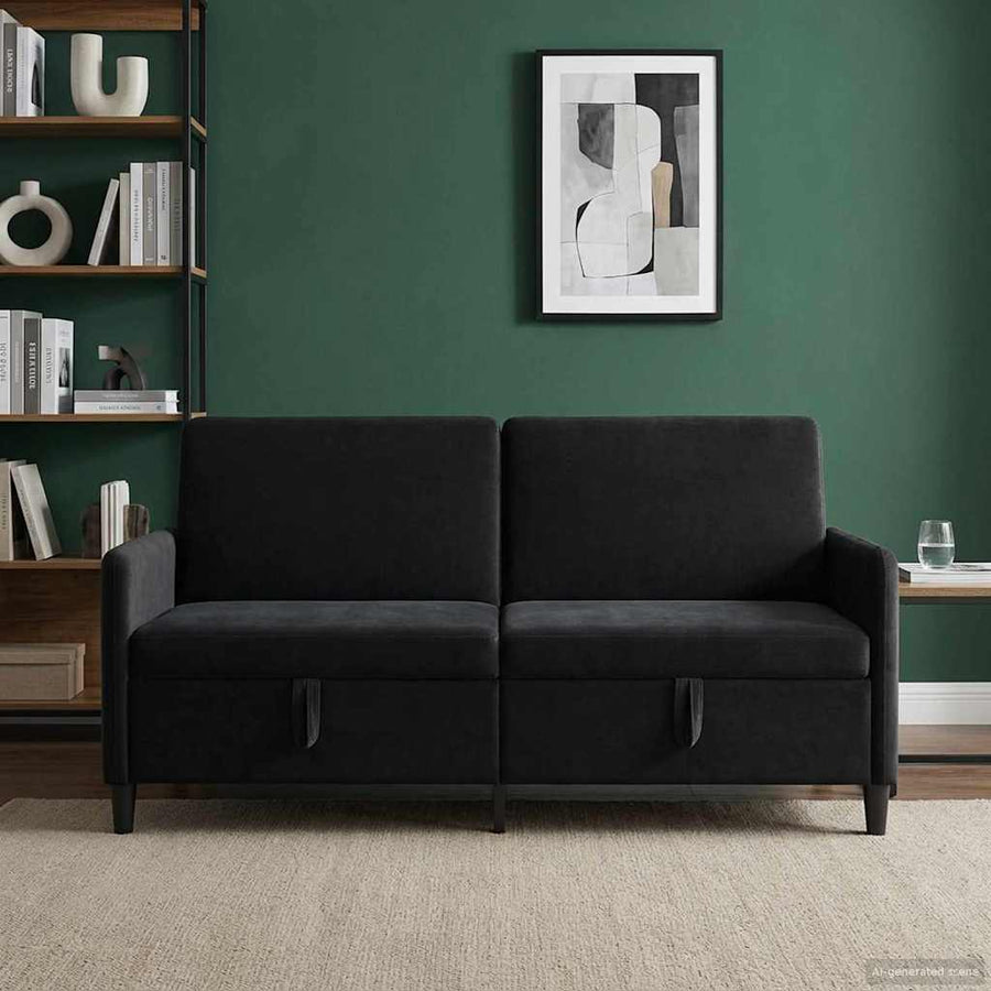 Bank met opslag Zwart 172 x 78 x 87 cm Polyester