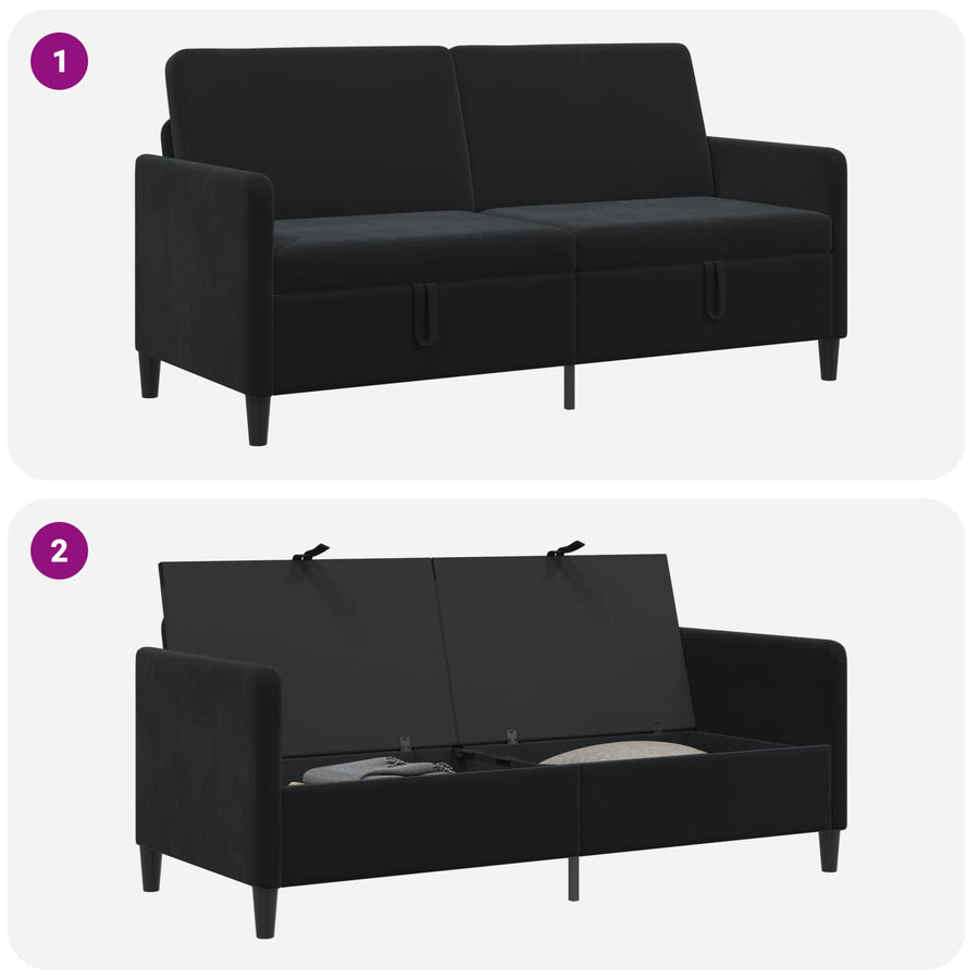 Bank met opslag Zwart 172 x 78 x 87 cm Polyester