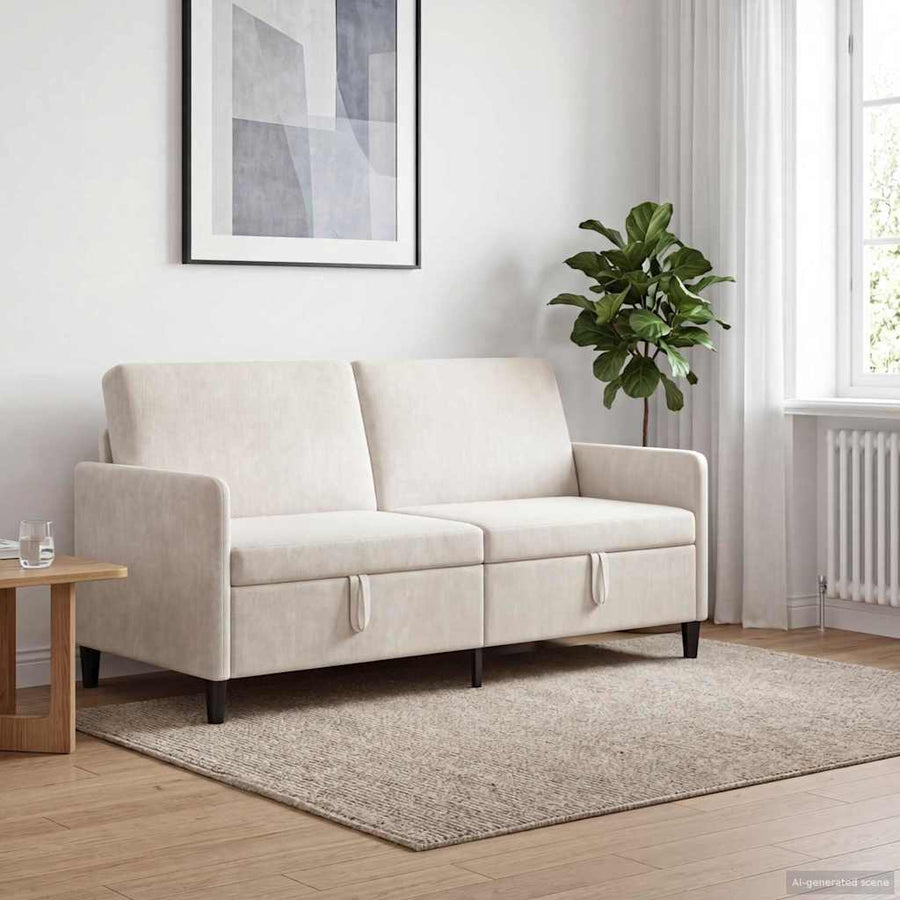 Bank met opslag Crèmekleurig 172 x 78 x 87 cm Polyester