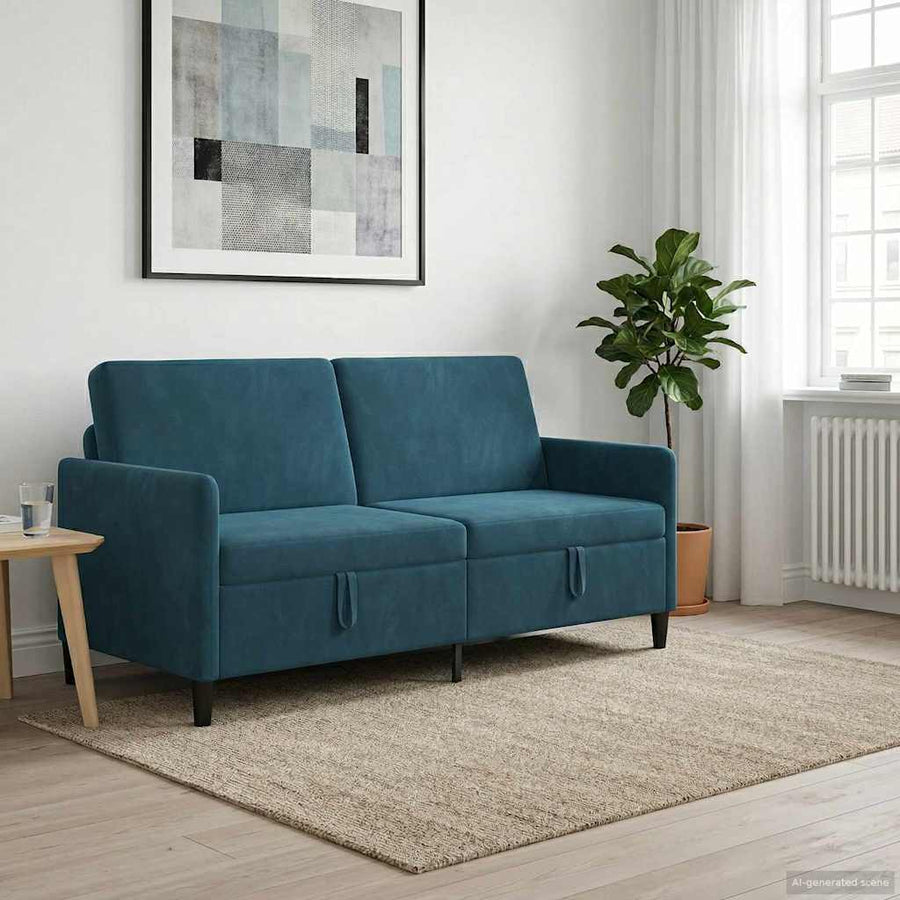 Bank met opslag Blauw 172 x 78 x 87 cm Polyester