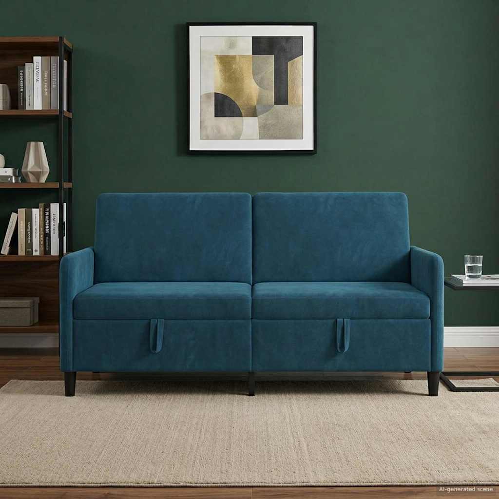 Bank met opslag Blauw 172 x 78 x 87 cm Polyester