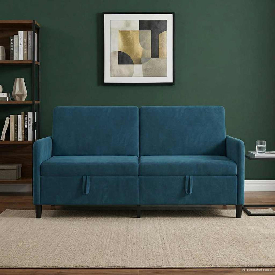 Bank met opslag Blauw 172 x 78 x 87 cm Polyester