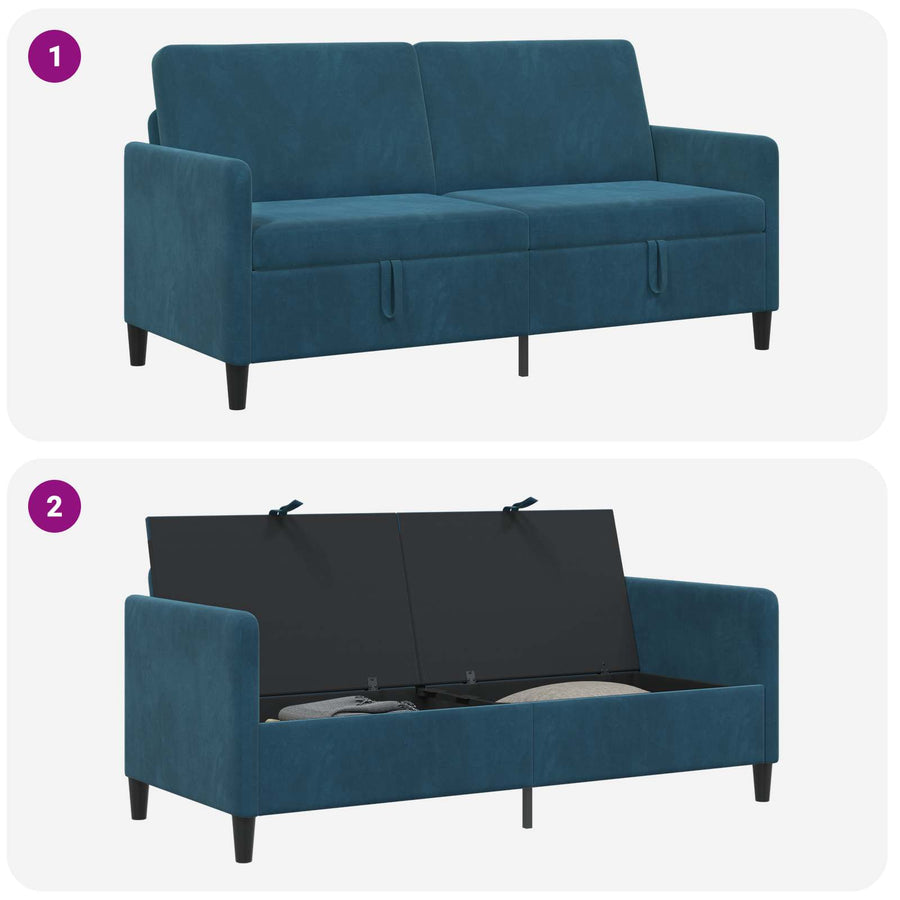 Bank met opslag Blauw 172 x 78 x 87 cm Polyester