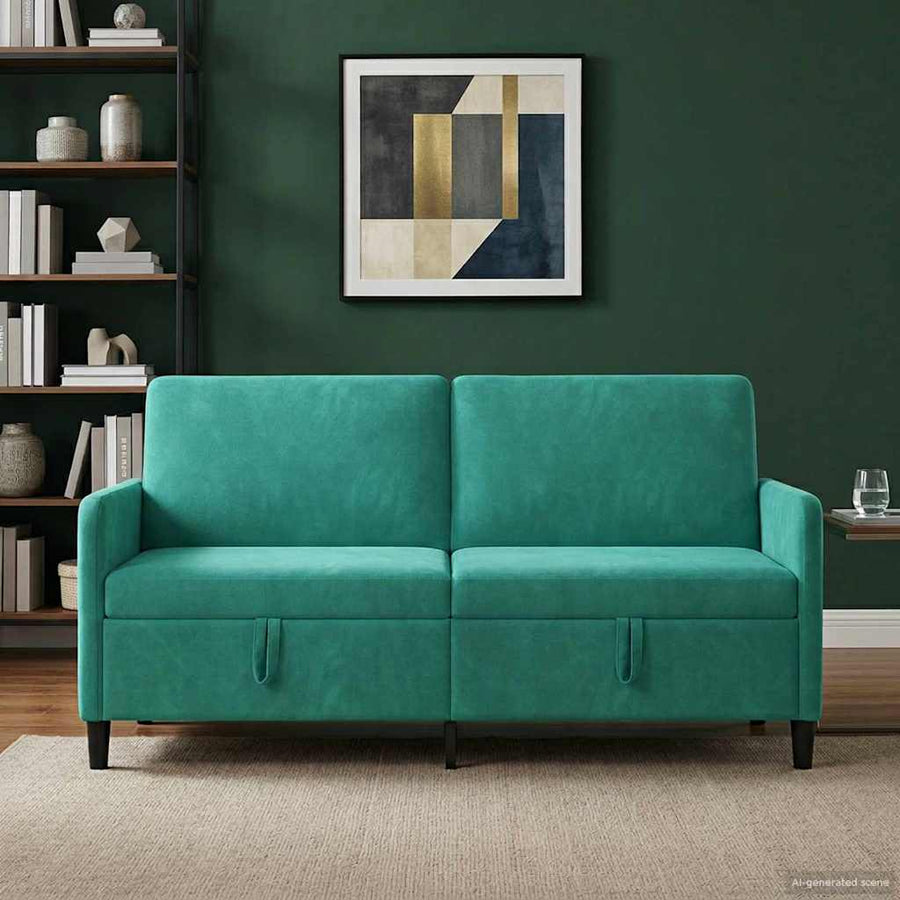 Bank met opslag Turquoise 172 x 78 x 87 cm Polyester