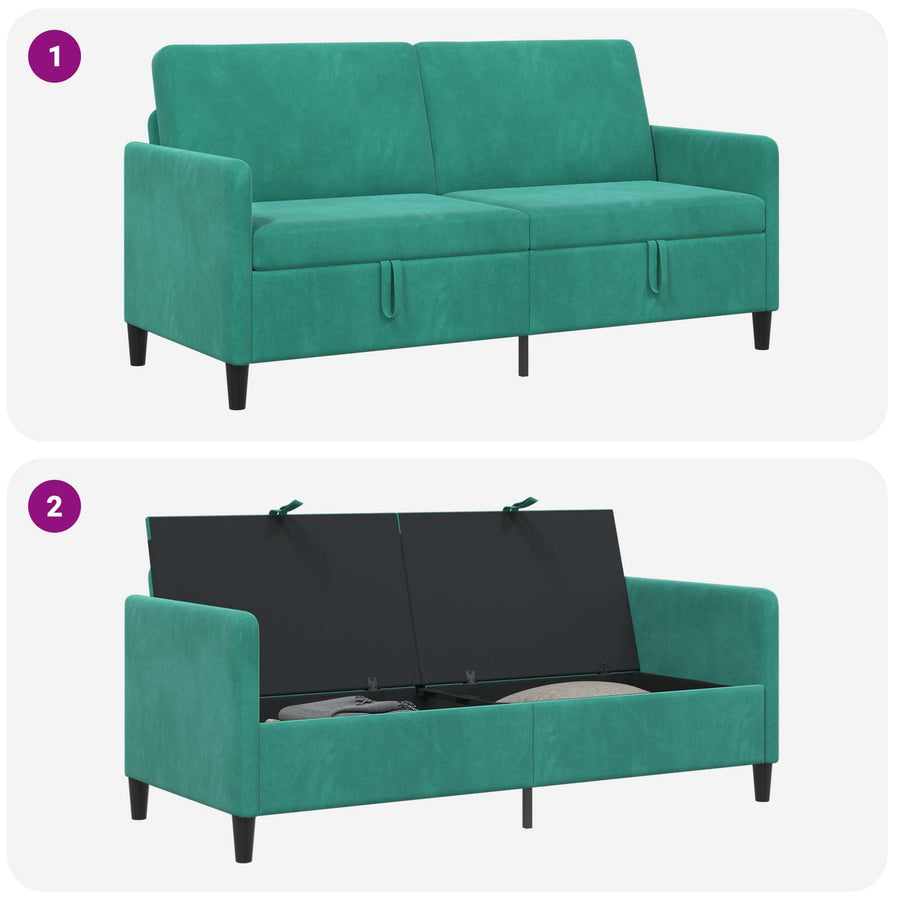 Bank met opslag Turquoise 172 x 78 x 87 cm Polyester