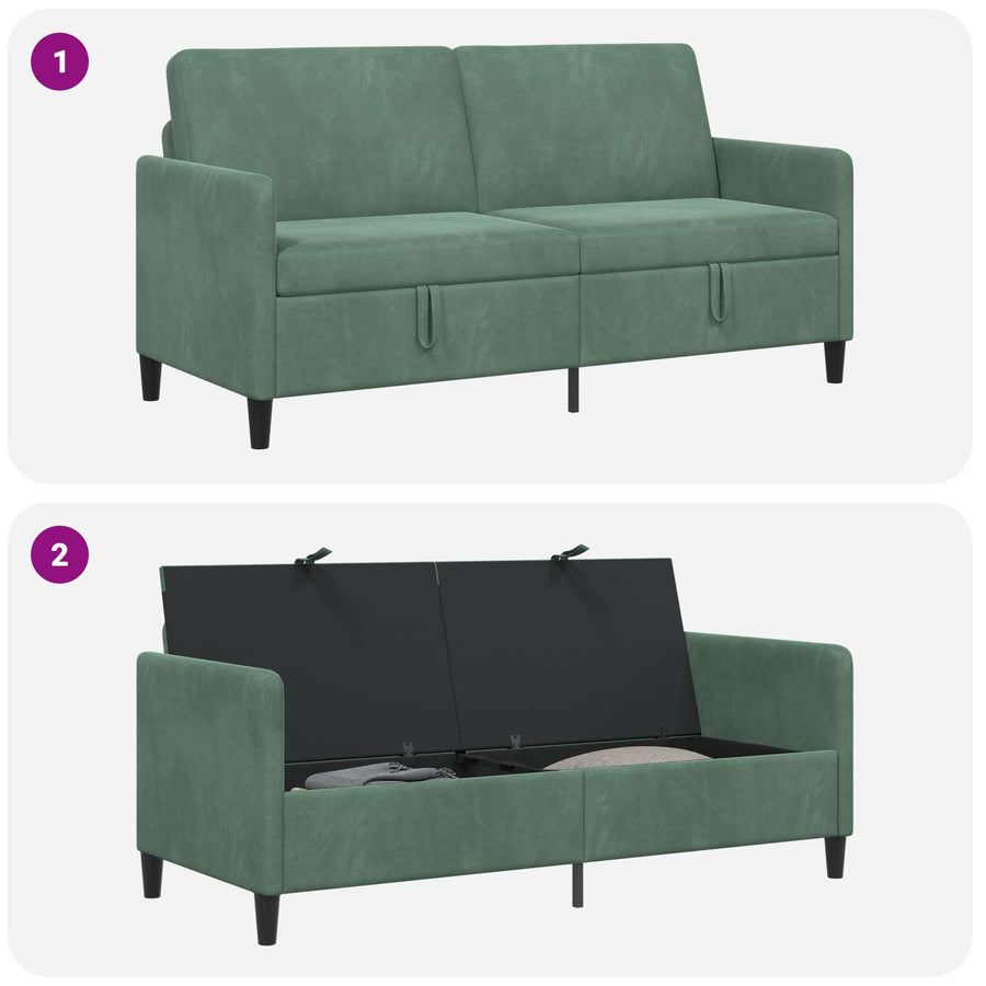 Bank met opslag Zeegroen 172 x 78 x 87 cm Polyester