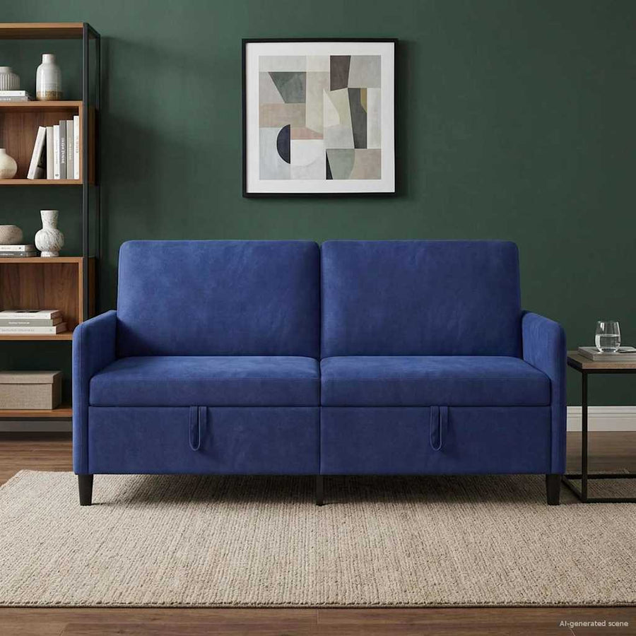 Bank met opslag Politieblauw 172 x 78 x 87 cm Polyester