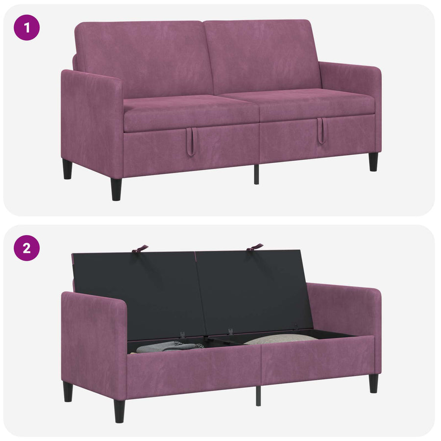 Bank met opslag Paars 172 x 78 x 87 cm Polyester