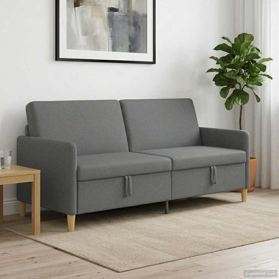 Bank met opslag Donkergrijs 192 x 78 x 87 cm Polyester