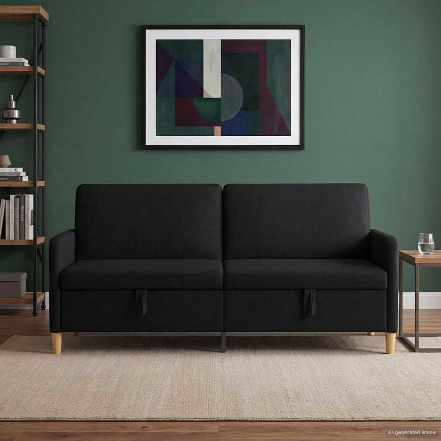 Bank met opslag Zwart 192 x 78 x 87 cm Polyester