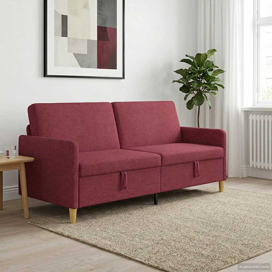 Bank met opslag Wijnrood 192 x 78 x 87 cm Polyester