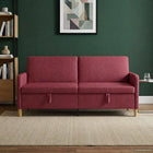 Bank met opslag 192x78x87 cm wijnrood polyester
