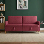 Bank met opslag 192x78x87 cm wijnrood polyester