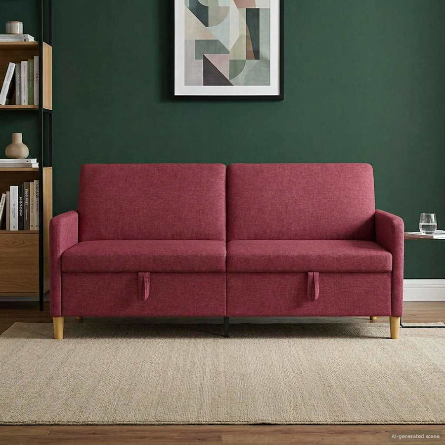 Bank met opslag Wijnrood 192 x 78 x 87 cm Polyester