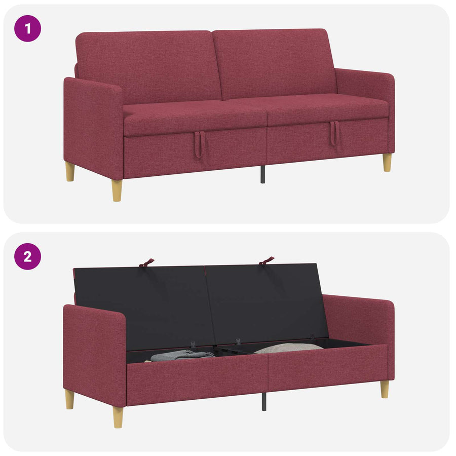 Bank met opslag Wijnrood 192 x 78 x 87 cm Polyester