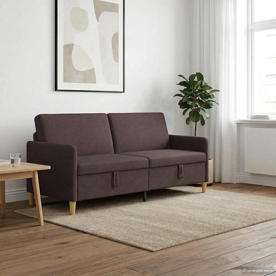 Bank met opslag Donkerbruin 192 x 78 x 87 cm Polyester