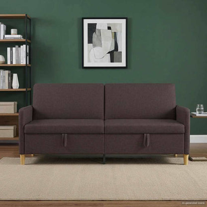 Bank met opslag Donkerbruin 192 x 78 x 87 cm Polyester