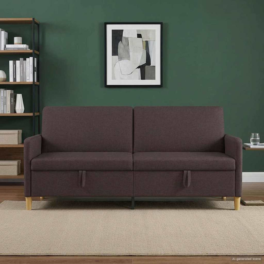 Bank met opslag Donkerbruin 192 x 78 x 87 cm Polyester