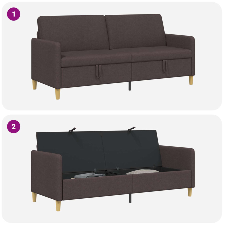 Bank met opslag Donkerbruin 192 x 78 x 87 cm Polyester