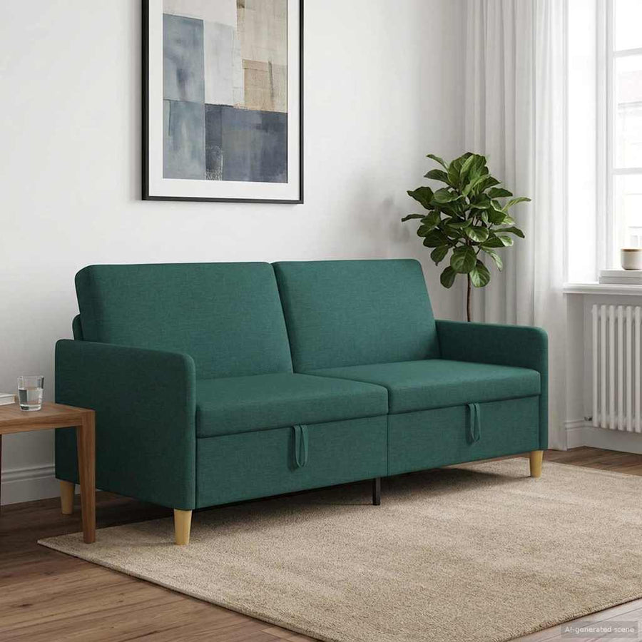 Bank met opslag Donkergroen 192 x 78 x 87 cm Polyester