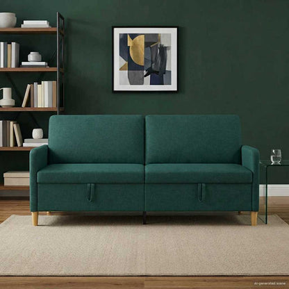 Bank met opslag Donkergroen 192 x 78 x 87 cm Polyester
