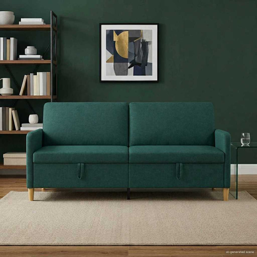 Bank met opslag Donkergroen 192 x 78 x 87 cm Polyester