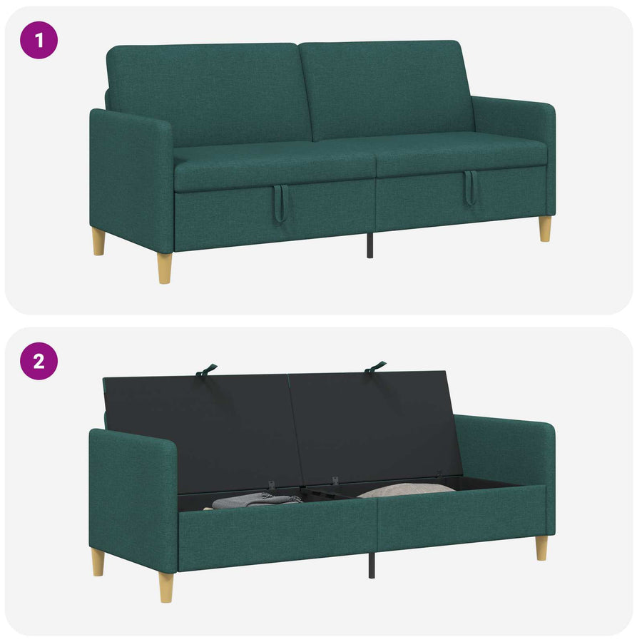 Bank met opslag Donkergroen 192 x 78 x 87 cm Polyester