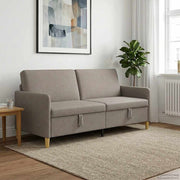 Bank met opslag 192x78x87 cm taupe polyester