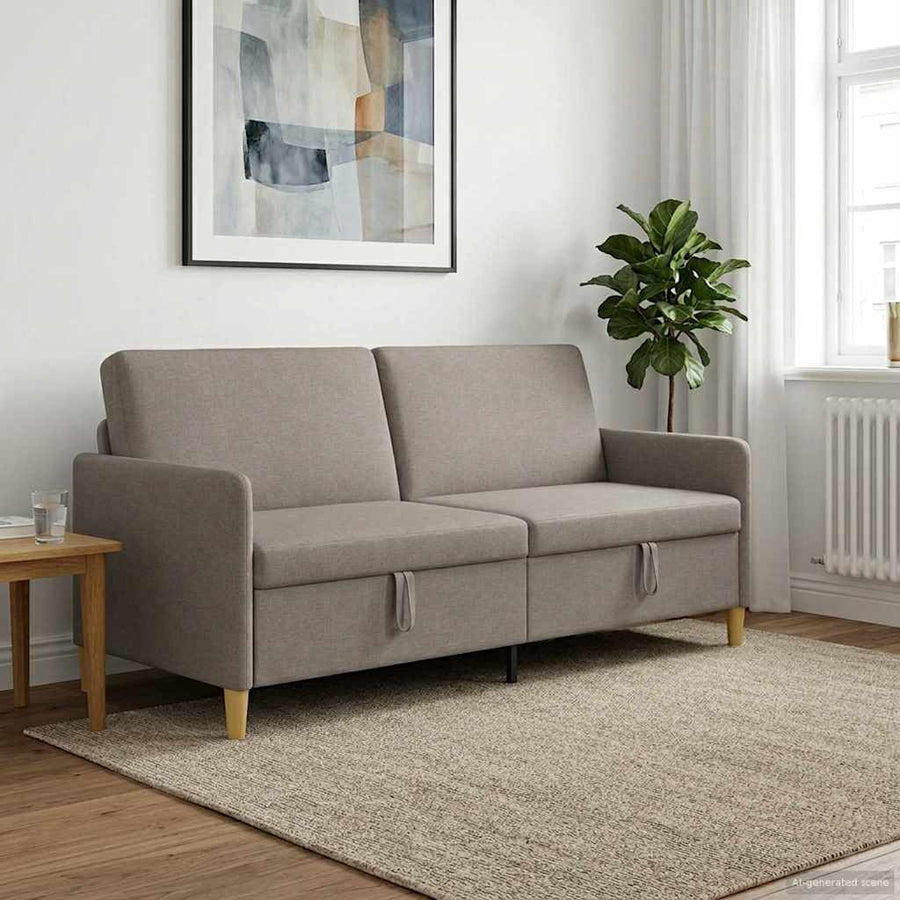 Bank met opslag Taupe 192 x 78 x 87 cm Polyester