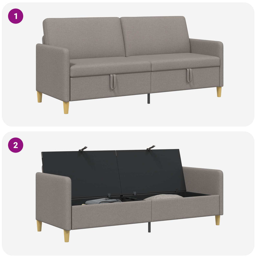 Bank met opslag Taupe 192 x 78 x 87 cm Polyester
