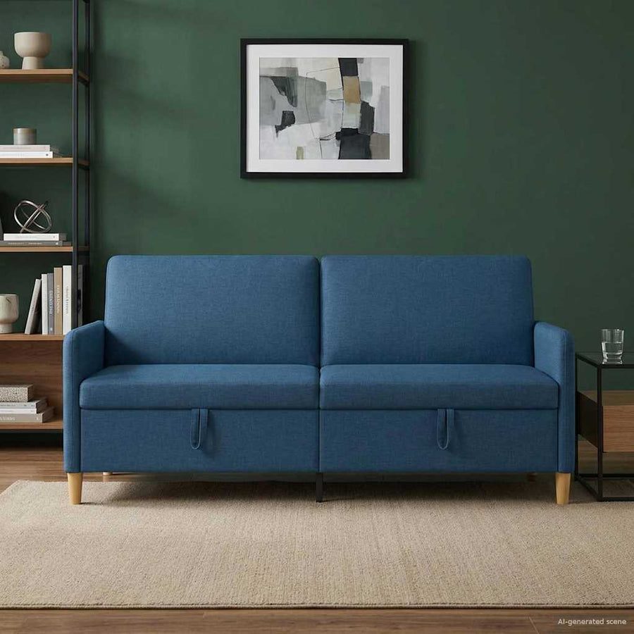 Bank met opslag Blauw 192 x 78 x 87 cm Polyester