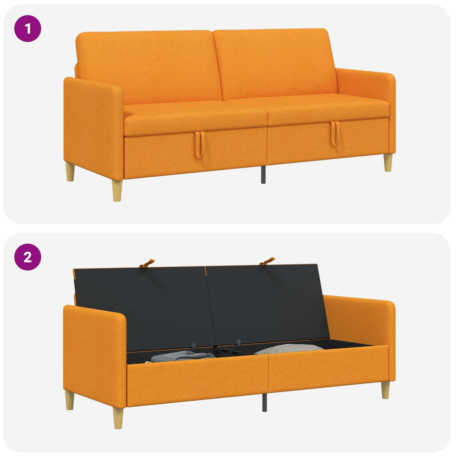Bank met opslag Donkergeel 192 x 78 x 87 cm Polyester