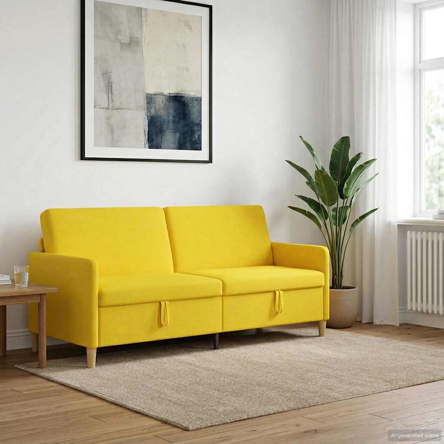 Bank met opslag Lichtgeel 192 x 78 x 87 cm Polyester