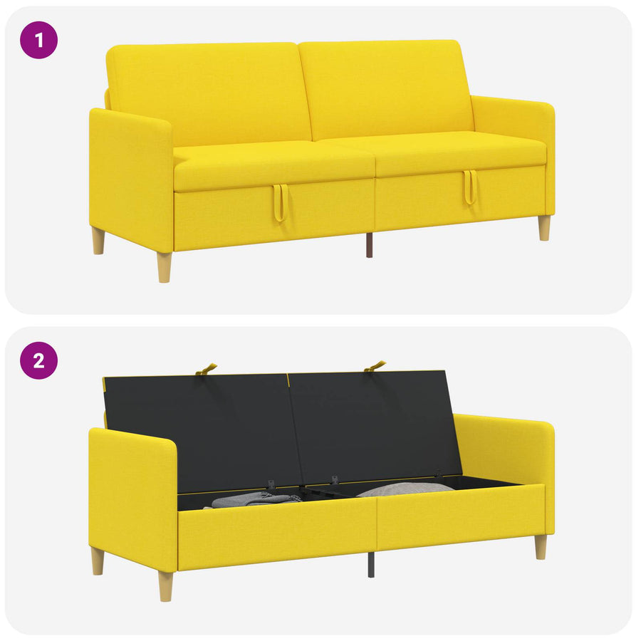 Bank met opslag Lichtgeel 192 x 78 x 87 cm Polyester