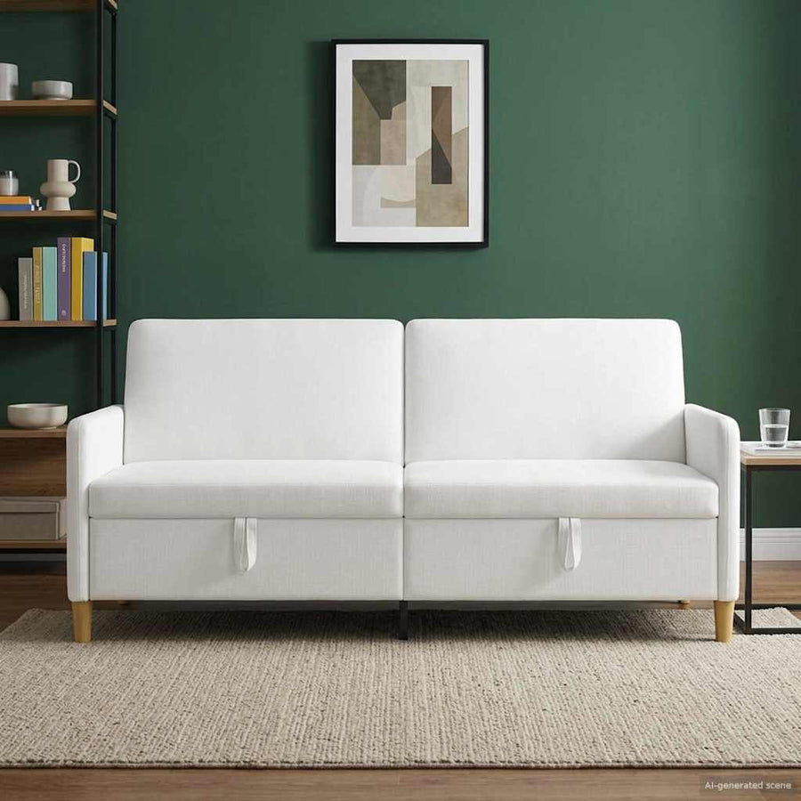 Bank met opslag Wit 192 x 78 x 87 cm Polyester