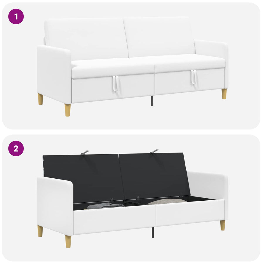 Bank met opslag Wit 192 x 78 x 87 cm Polyester
