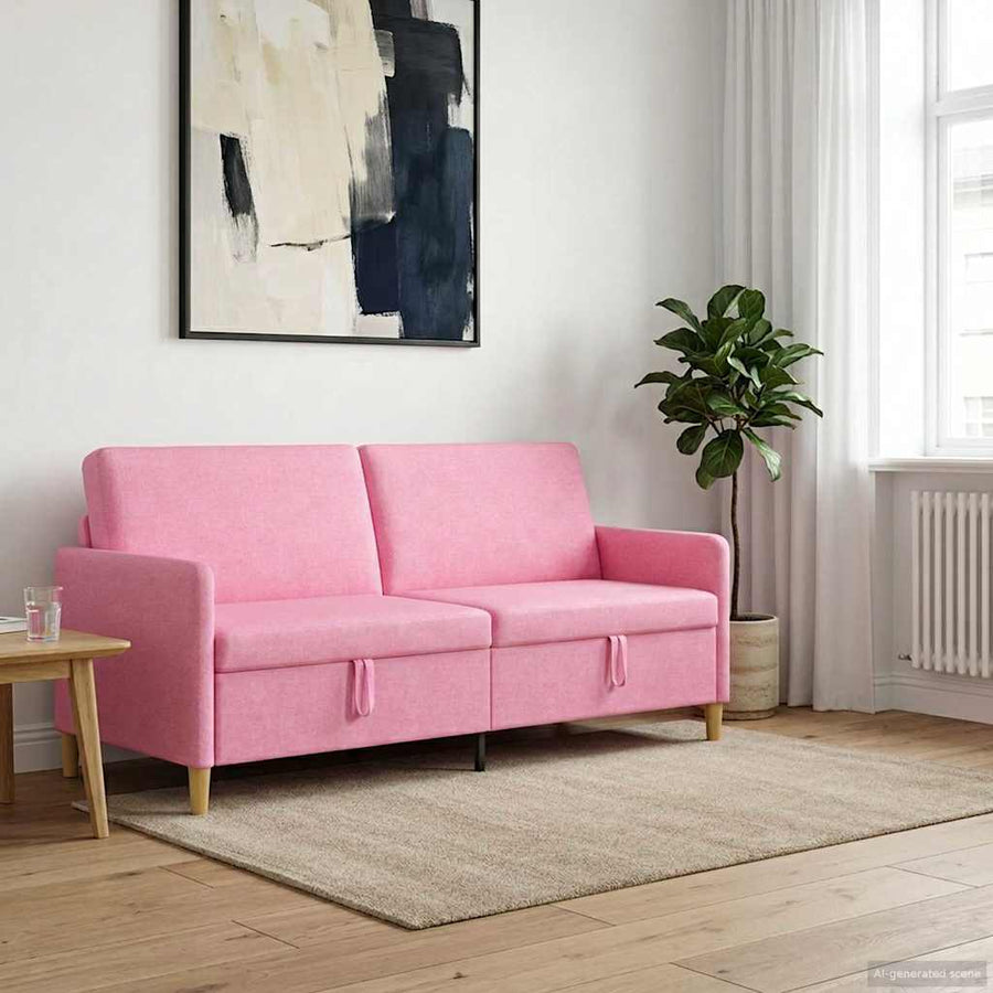 Bank met opslag Roze 192 x 78 x 87 cm Polyester