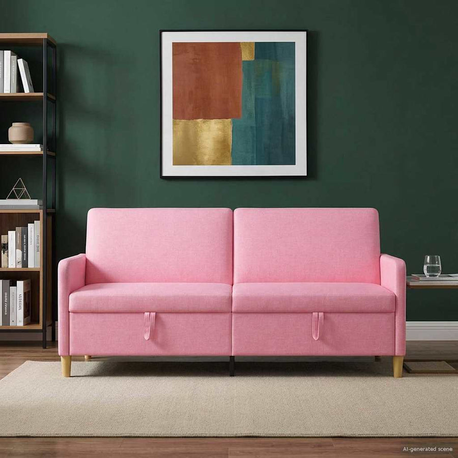 Bank met opslag Roze 192 x 78 x 87 cm Polyester