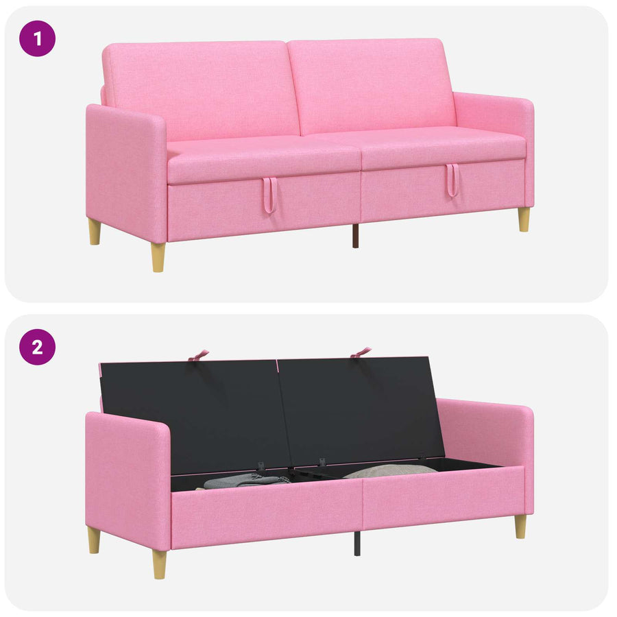 Bank met opslag Roze 192 x 78 x 87 cm Polyester