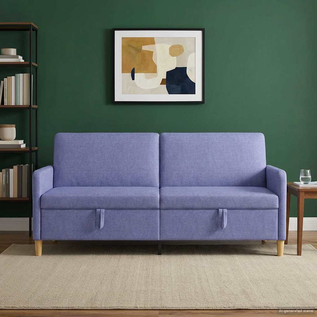 Bank met opslag Jeans Blauw 192 x 78 x 87 cm Polyester
