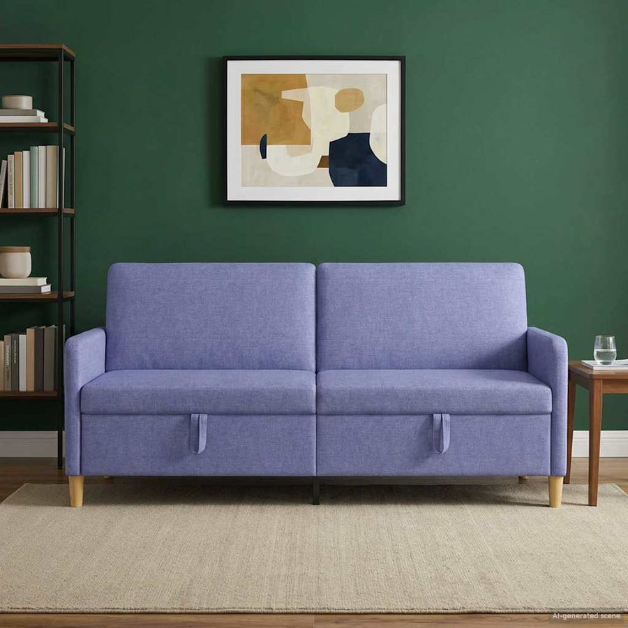 Bank met opslag Jeans Blauw 192 x 78 x 87 cm Polyester