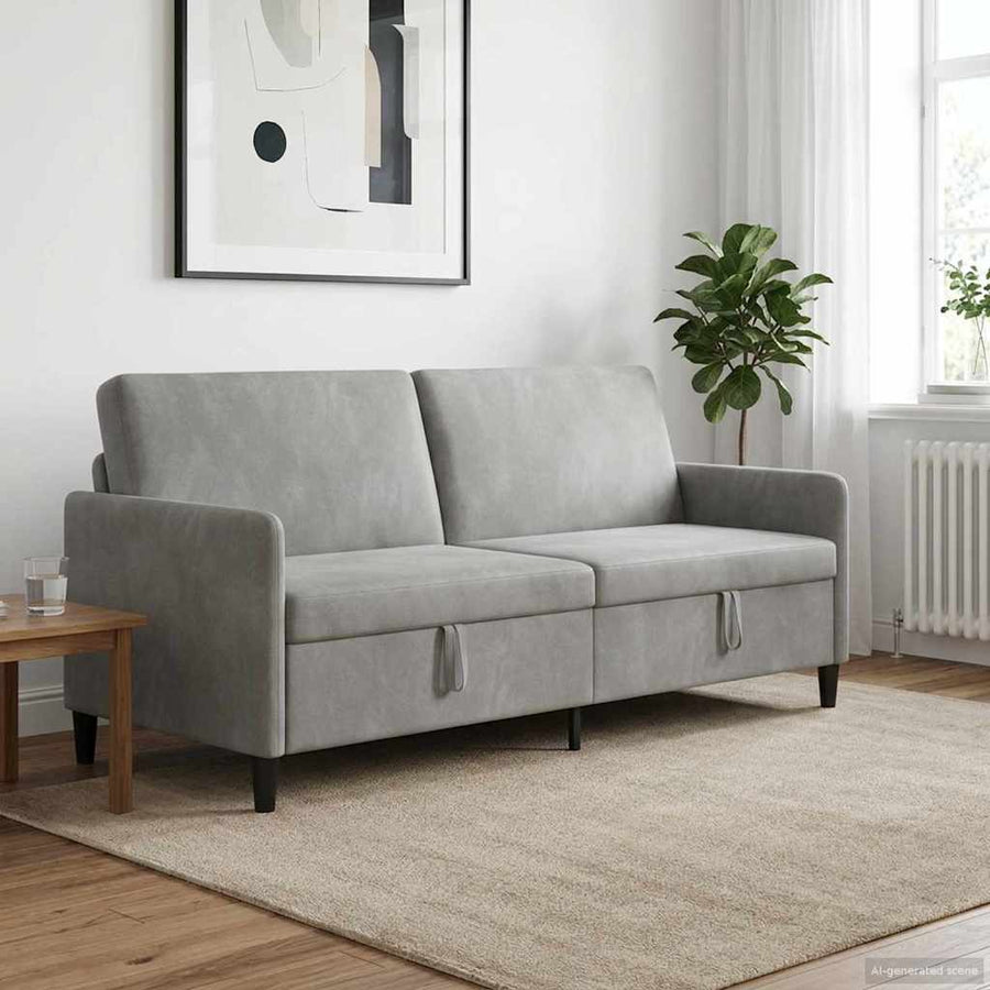 Bank met opslag Lichtgrijs 192 x 78 x 87 cm Polyester