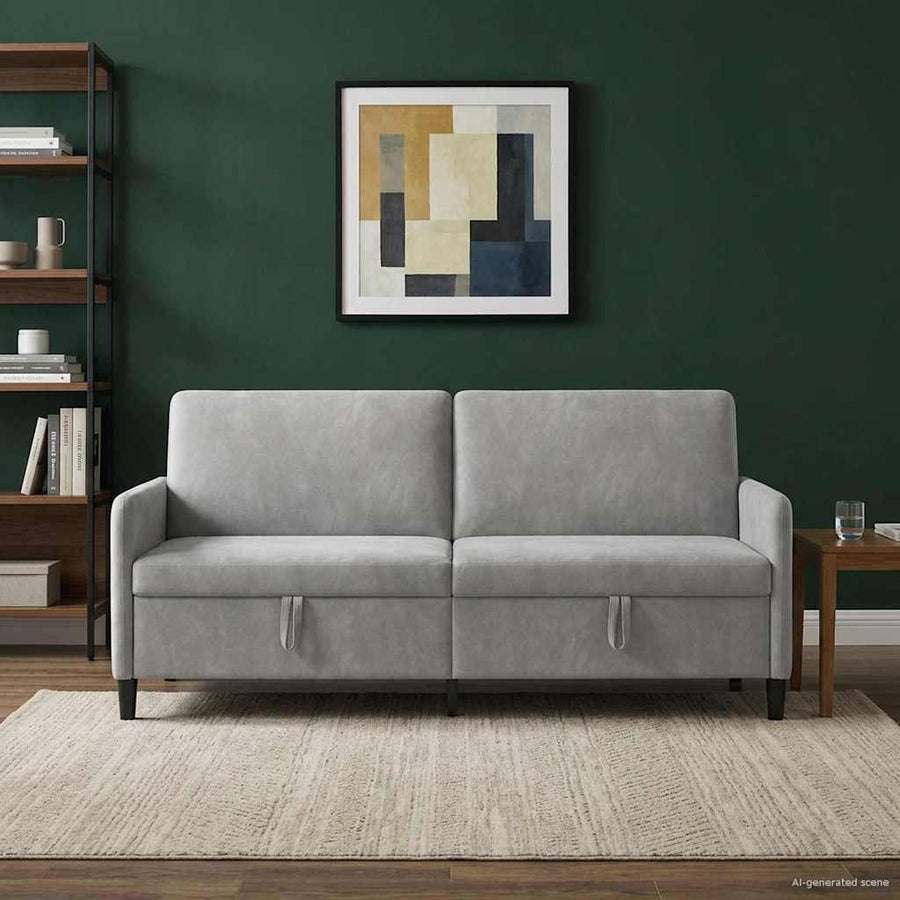 Bank met opslag Lichtgrijs 192 x 78 x 87 cm Polyester
