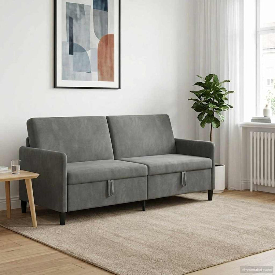 Bank met opslag Donkergrijs 192 x 78 x 87 cm Polyester