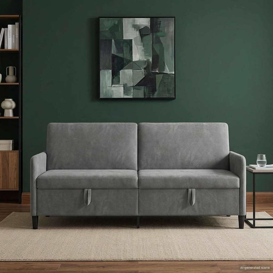 Bank met opslag Donkergrijs 192 x 78 x 87 cm Polyester