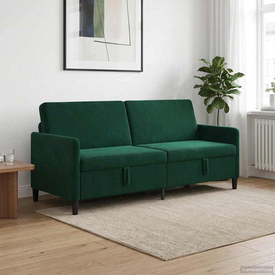 Bank met opslag Donkergroen 192 x 78 x 87 cm Polyester