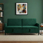Bank met opbergruimte 192x78x87 cm donkergroen polyester