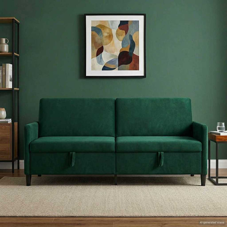 Bank met opslag Donkergroen 192 x 78 x 87 cm Polyester